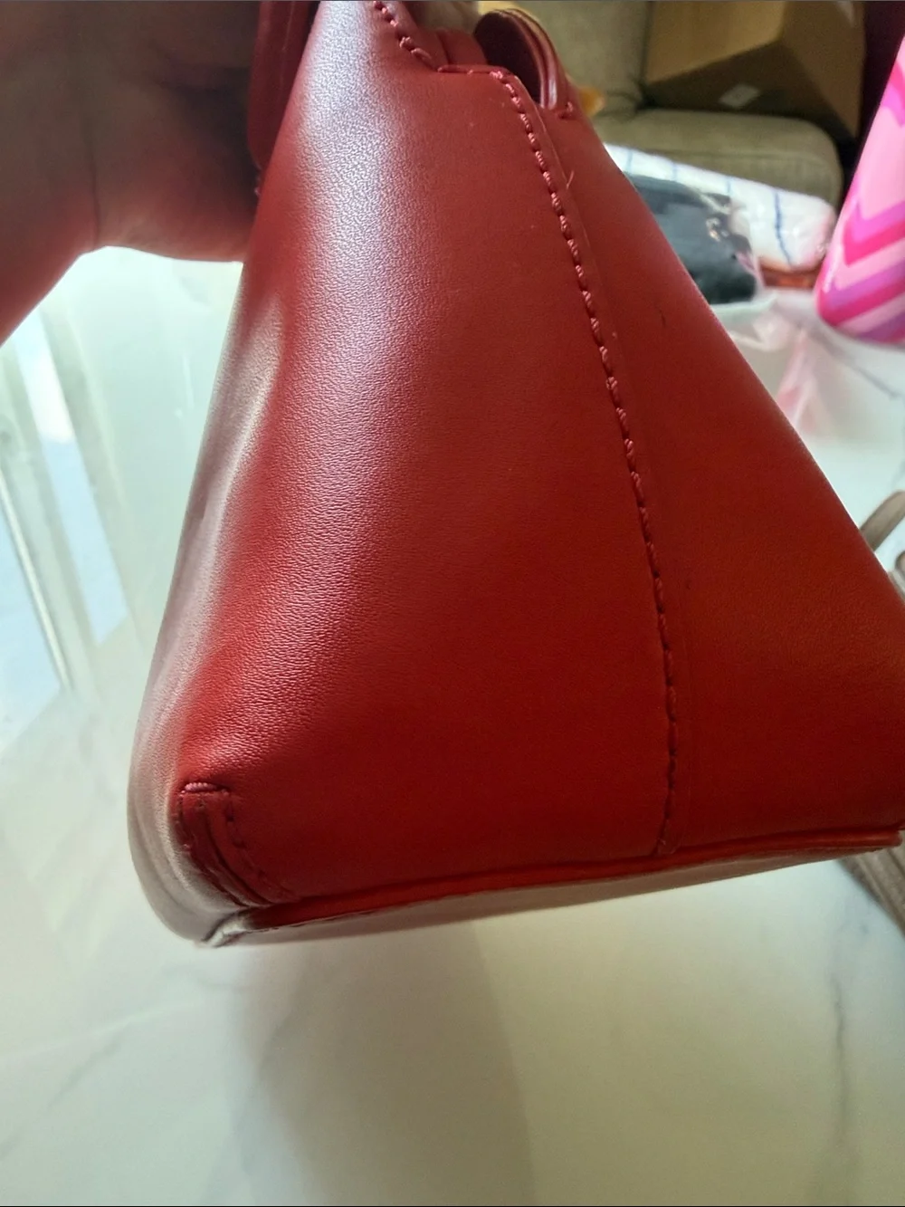 kate spade red crab-claw satchel